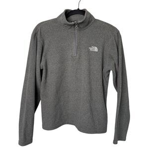 The North‎ Face Youth L 14/16 Pullover Lightweight Fleece 1/4 Zip Gray Unisex